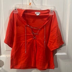 Rue21 Women's Red Lace-Up Top